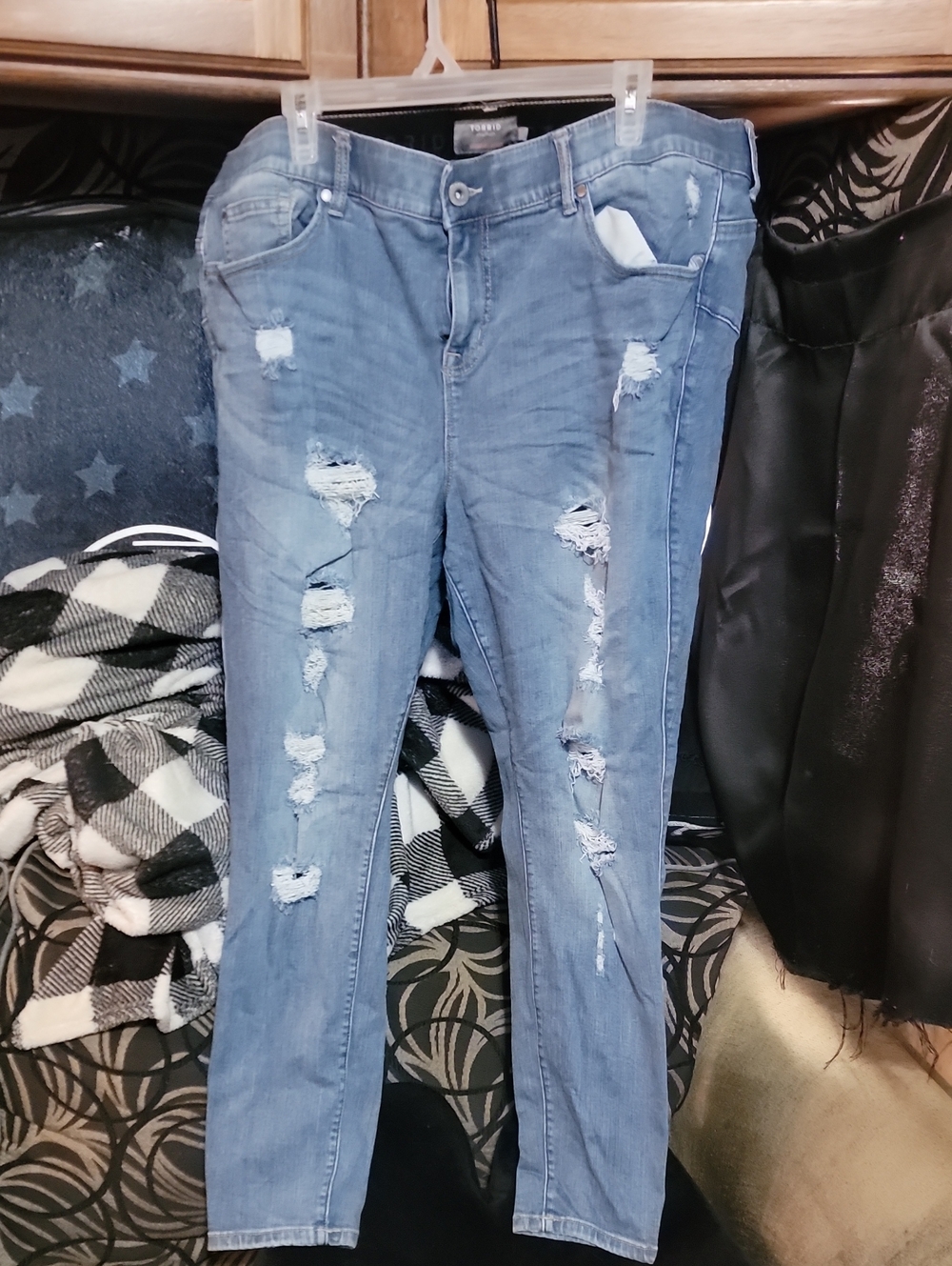 torrid Light Blue Distressed Skinny Jeans 22R